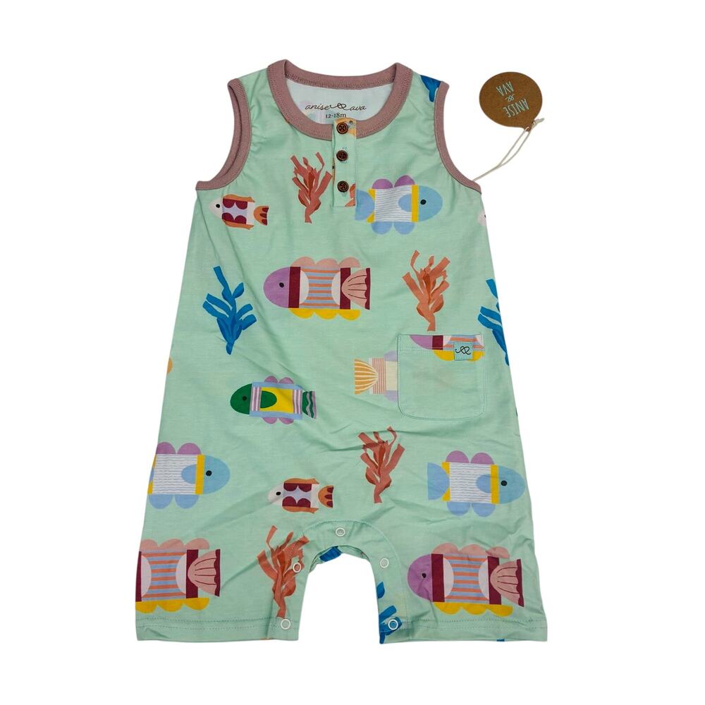 NWT Anise & Ava 12-18M Origami Ocean Cleo Romper